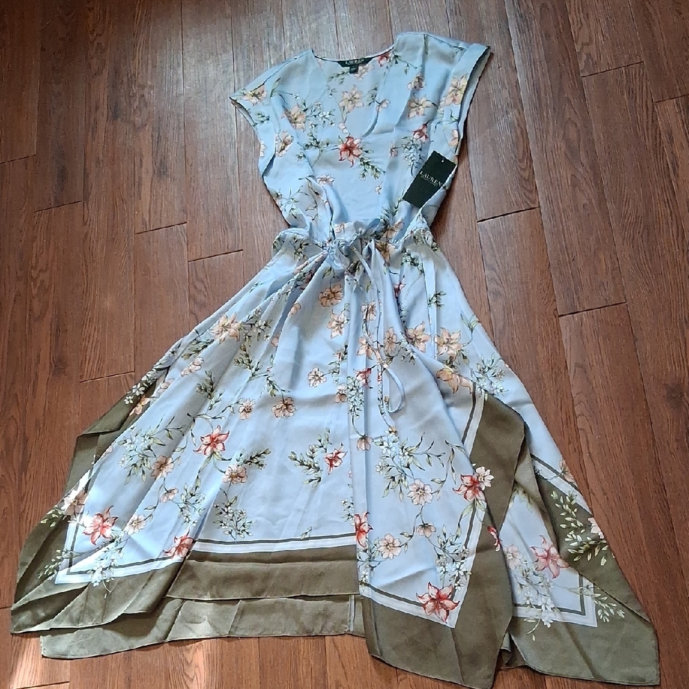 Floral Blue and Green Lauren RL Dress